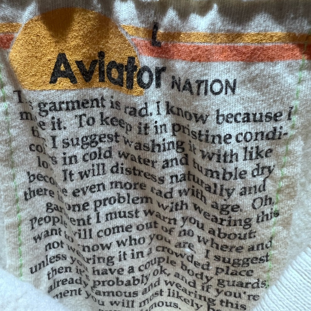 Aviator Nation NWOT SWEATPANTS - VINTAGE WHITE Large Surf Womens - Picture 4 of 8